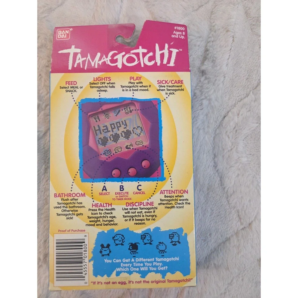 Vintage 1997 Bandai Tamagotchi Original Virtual Pet Red Green White Rare 1800